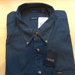IZOD Blue/green Plaid Shirt - Men's XL